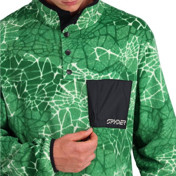 Spyder Snap Lounge Fleece Pullover- Verdant Green Sz XXL Unisex NWT - Picture 4 of 16